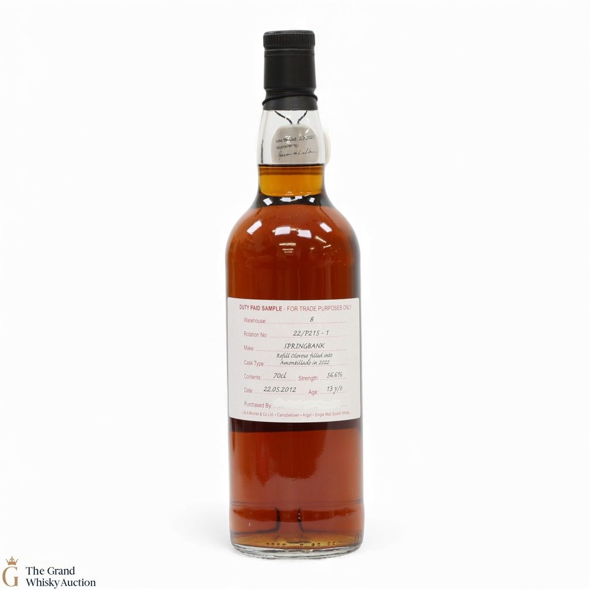 Springbank - 13 Year Old 2012 - Refill Oloroso Filled Into Amontillado In 2022 - Duty Paid Sample 56.6%