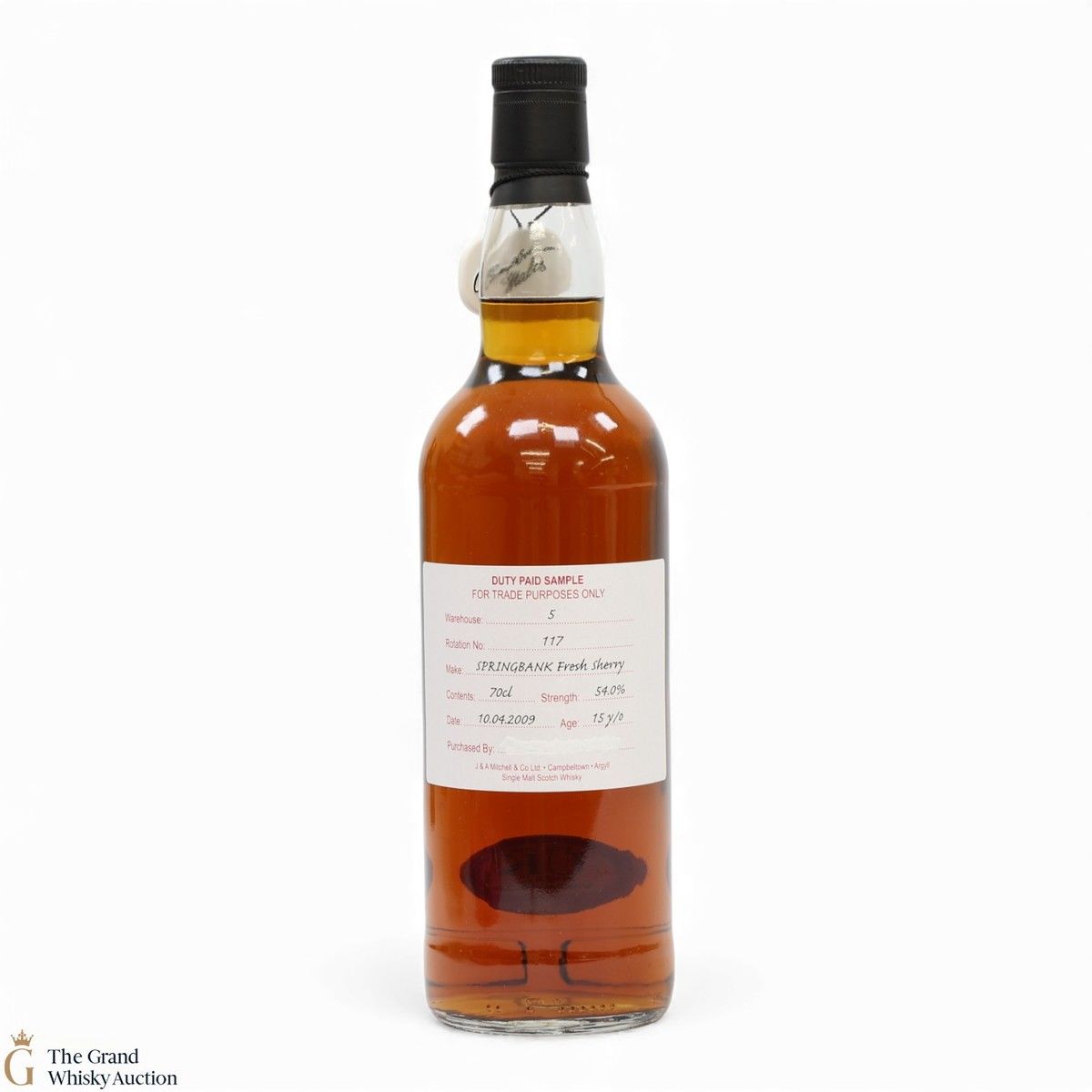 Springbank - 15 Year Old 2009 - Fresh Sherry - Duty Paid Sample 54%