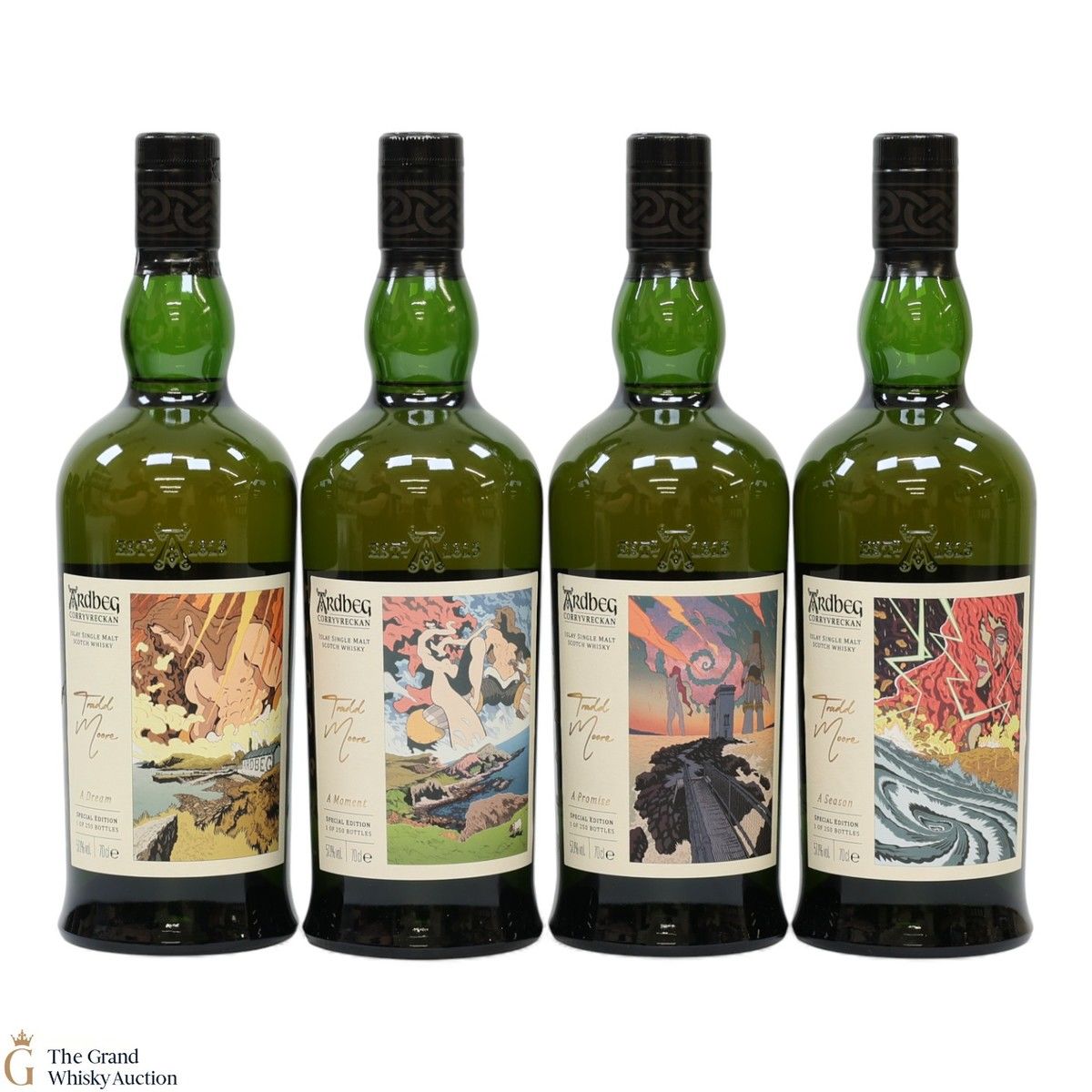 Ardbeg Corryvreckan - Tradd Moore Limited Edition Set (Signed) (4 x 70cl) 