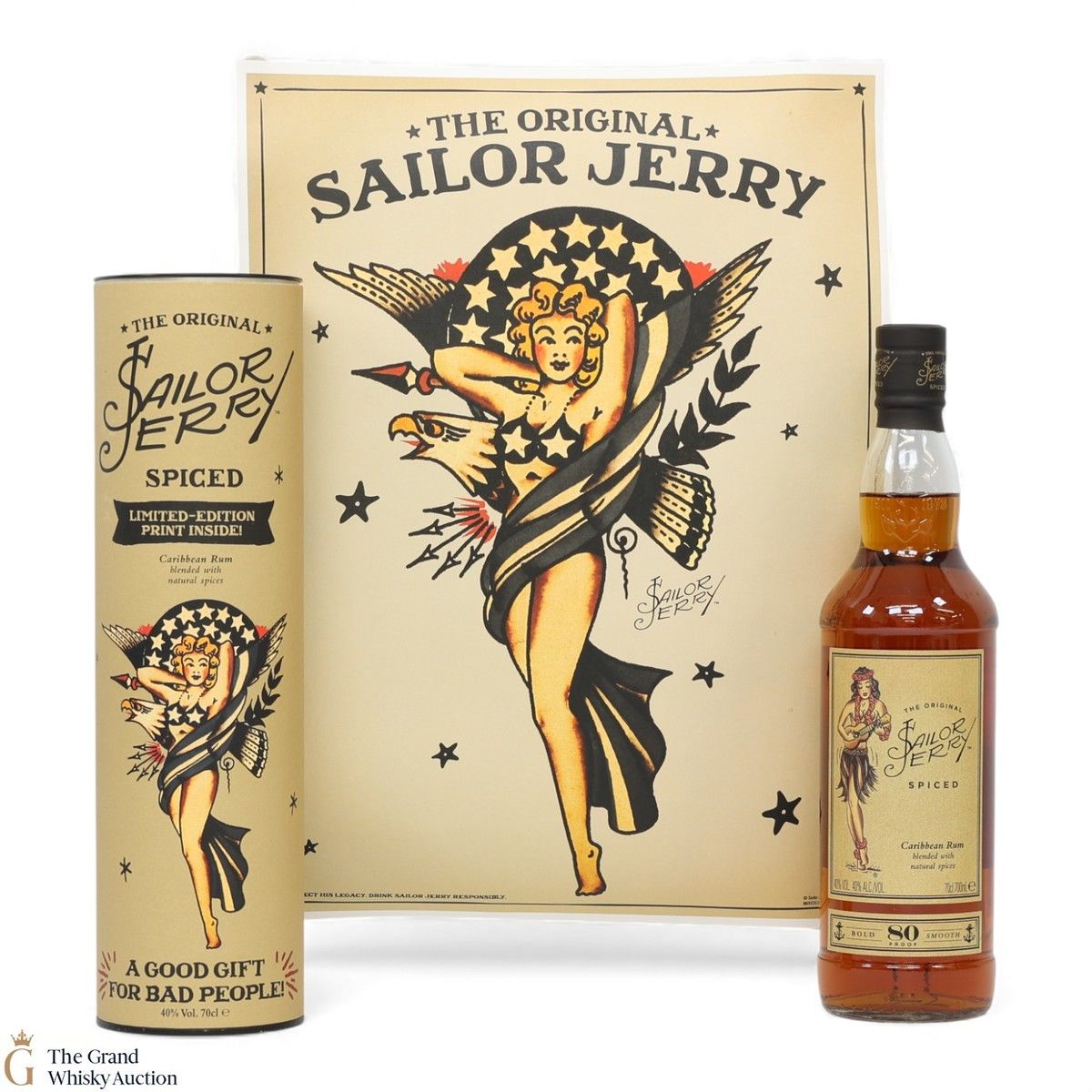 Sailor Jerry - Caribbean Rum - 80 Proof & Limited Edition Print