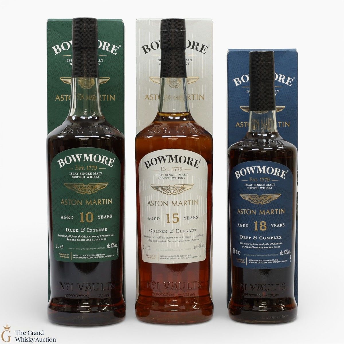Bowmore - Aston Martin - Edition 1,2 & 3 (2x1L & 1x70cl)