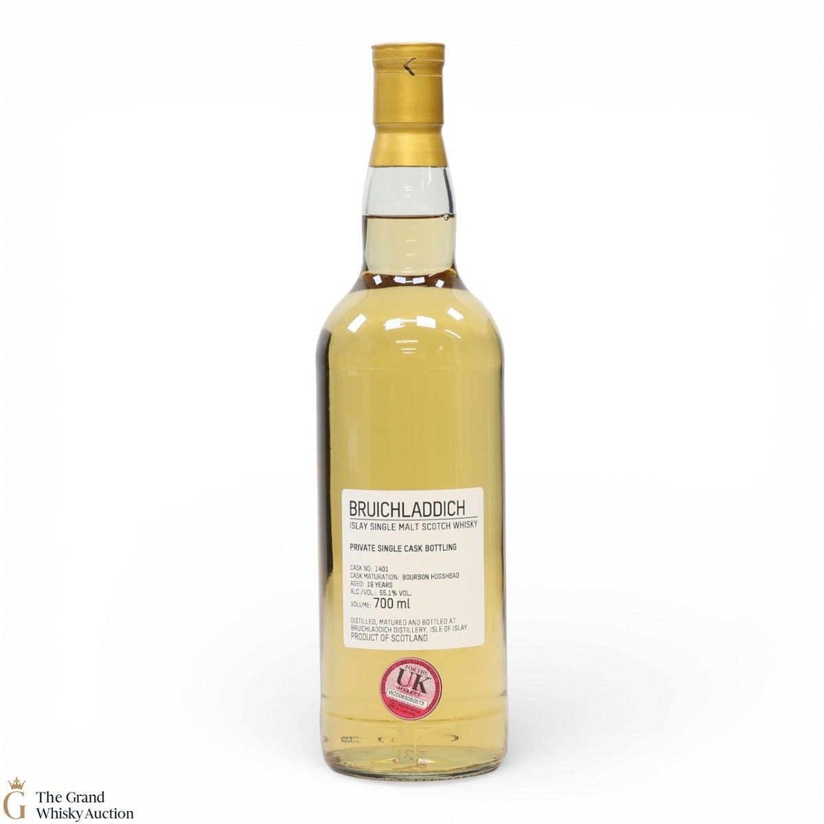 Bruichladdich - 19 Year Old - 1st Fill Bourbon Hogshead #1401 - Private Cask