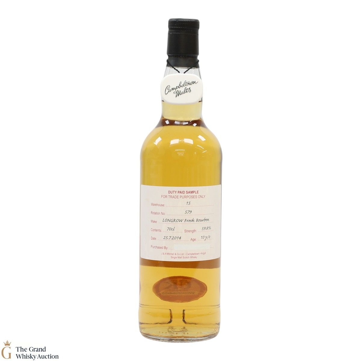 Longrow - 10 Year Old 2014 Refill Bourbon - Duty Paid Sample 59.8%
