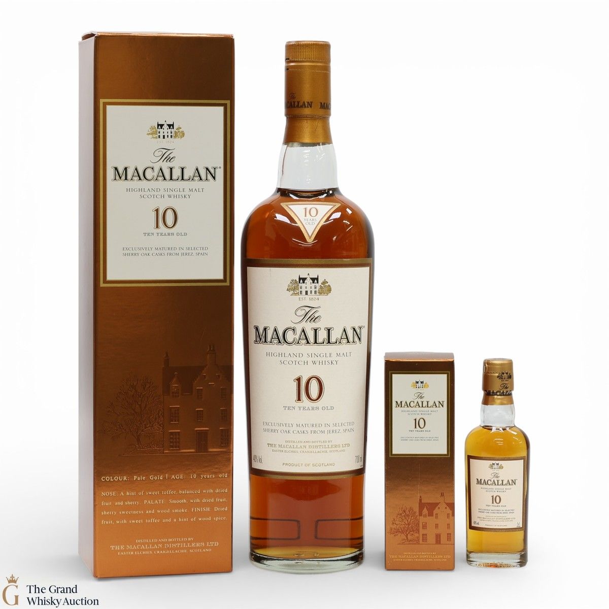 Macallan - 10 Year Old - Sherry Oak (1x70cl & 1x5cl)