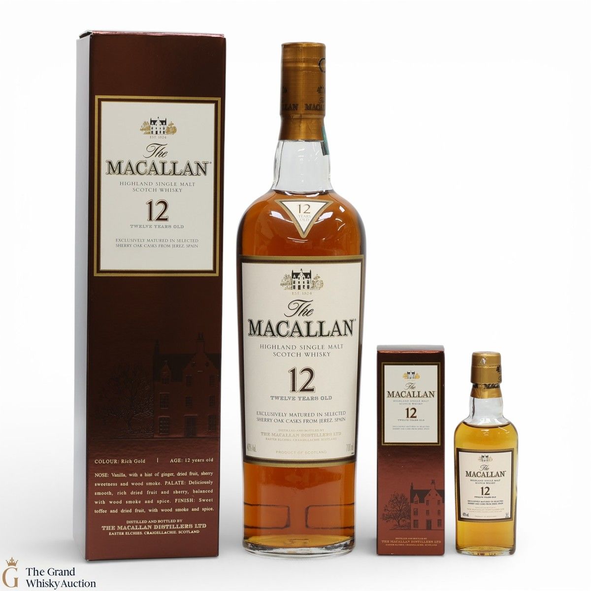 Macallan - 12 Year Old - Sherry Oak( 1x70cl & 1x5cl)
