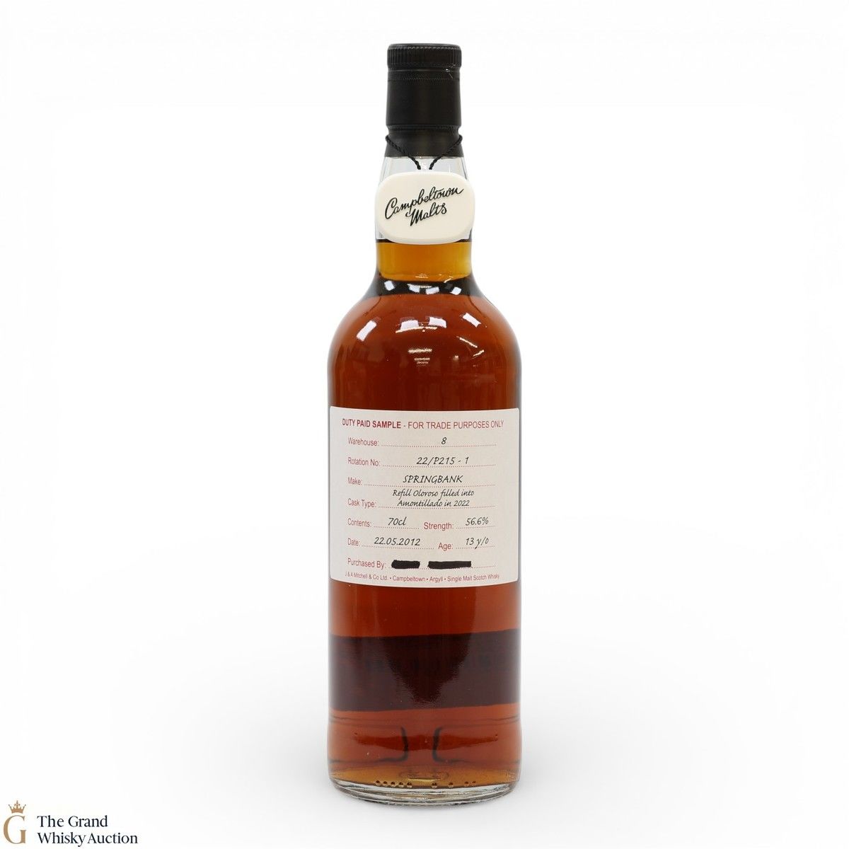 Springbank - 13 Year Old 2012 - Refill Oloroso Filled Into Amontillado In 2022 - Duty Paid Sample 56.6%