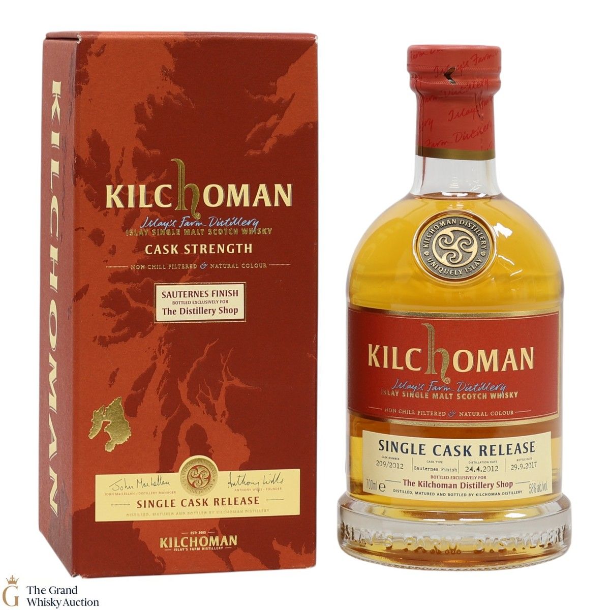 Kilchoman - 5 Year Old - Single Cask #209/2012 - Sauternes Finish - Distillery Shop Exclusive