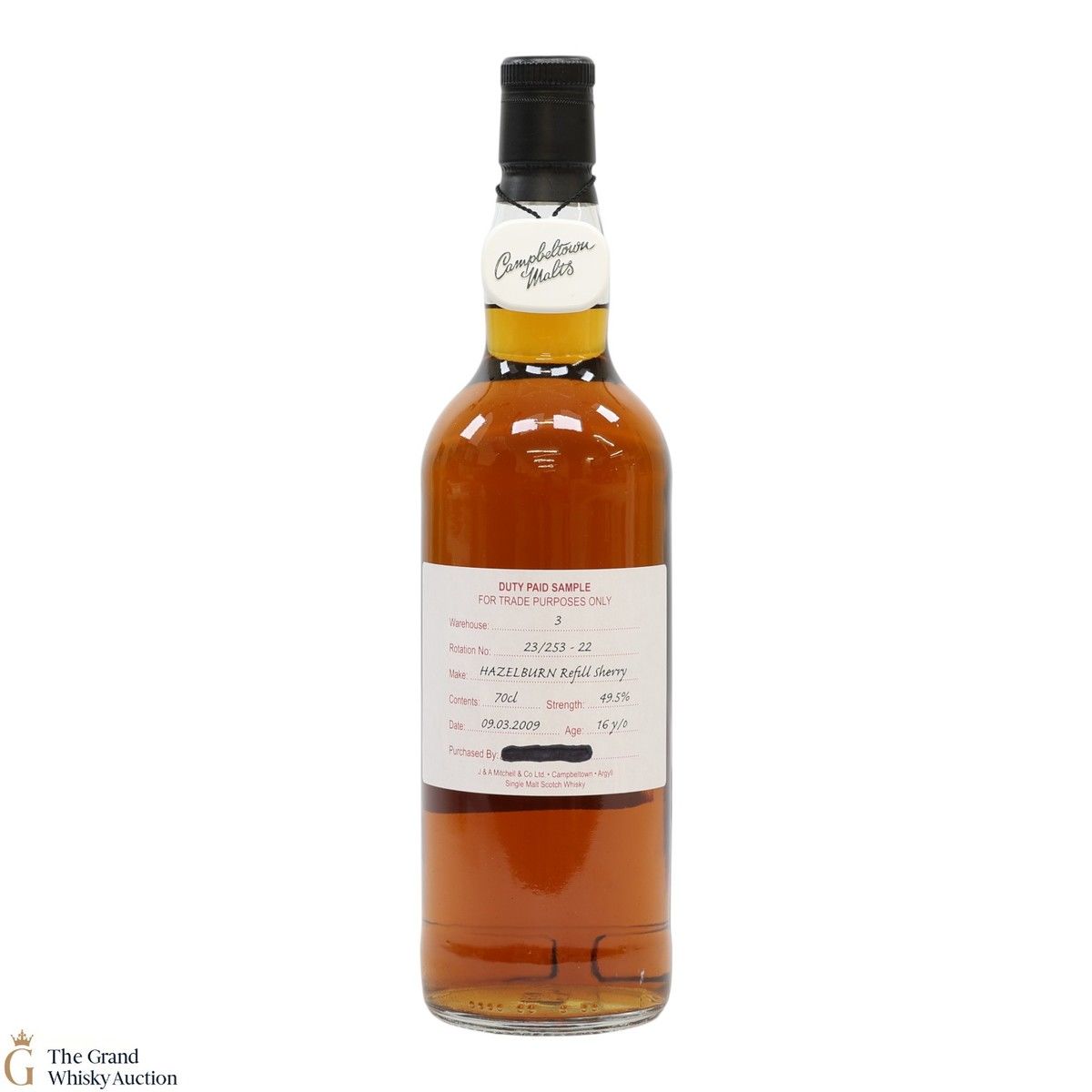 Hazelburn - 16 Year Old 2009 - Refill Sherry - Duty Paid Sample 49.5%