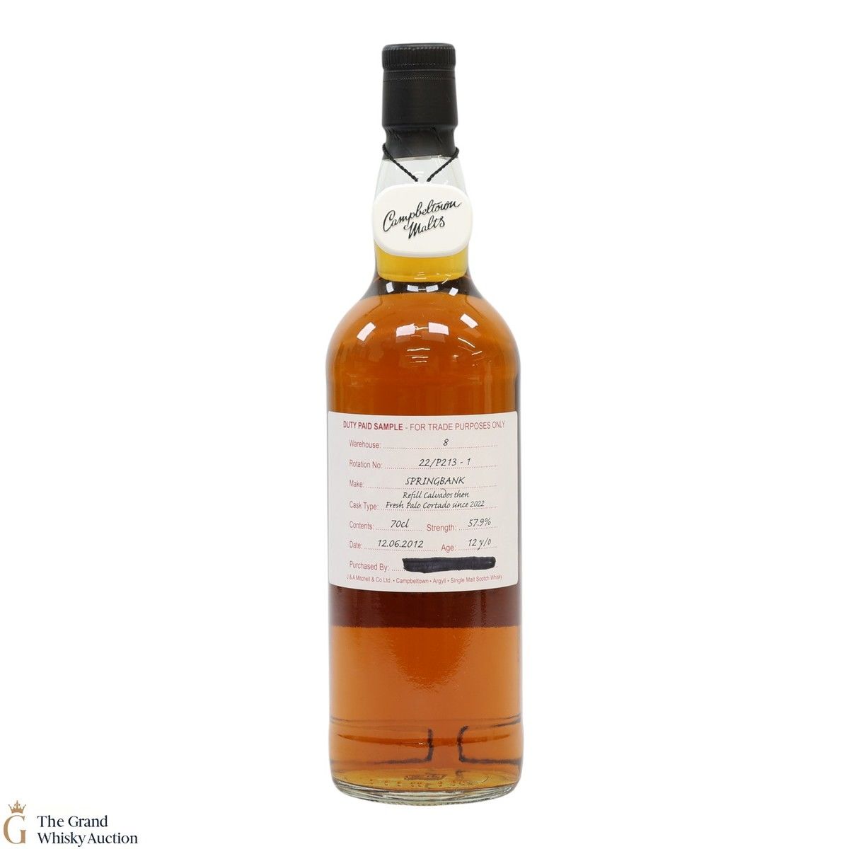 Springbank - 12 Year Old 2012 - Fresh Palo Cortado Since 2022 - Duty Paid Sample 57.9%