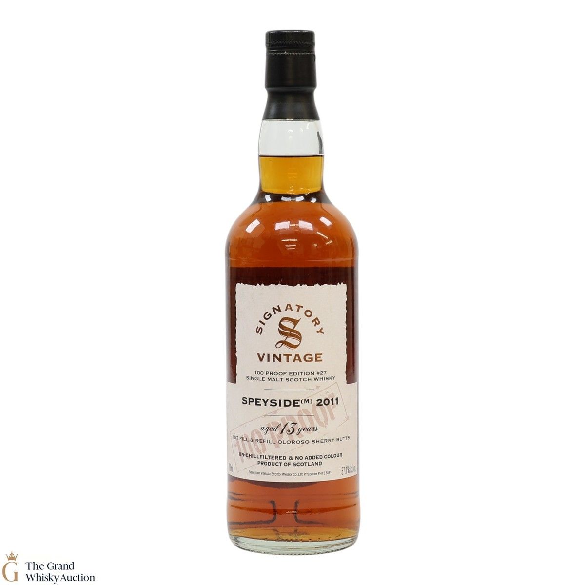 Speyside - 13 Year Old 2011 - 1st Fill & Refill Oloroso Sherry Butt - Signatory Vintage 100 Proof Edition #27