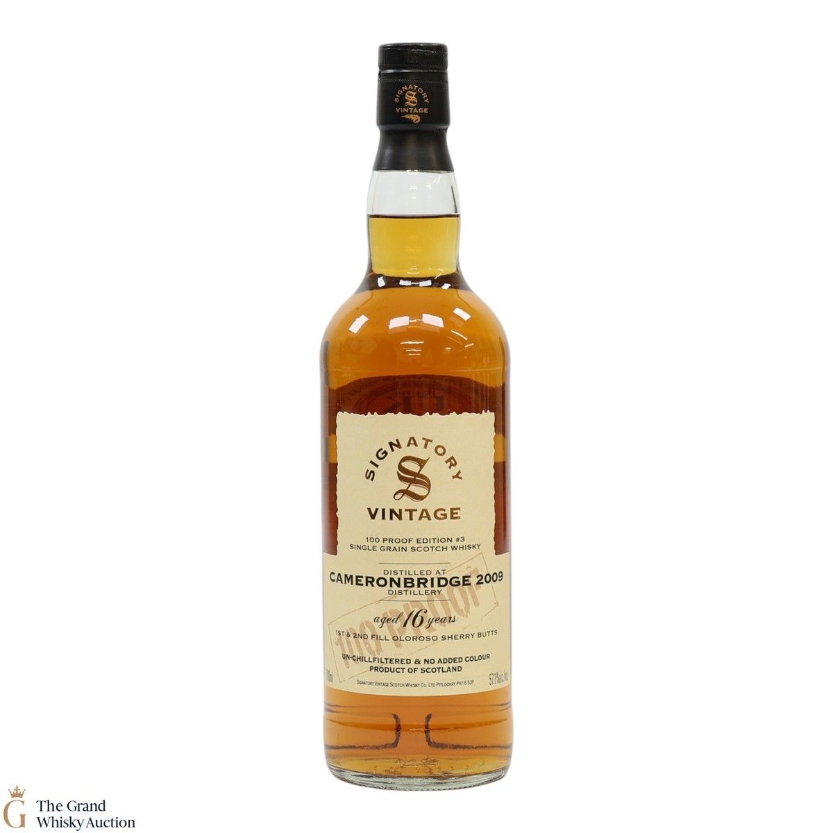 Cameronbridge - 16 Year Old 2009 - 100 Proof Grain Edition #3 - Signatory Vintage