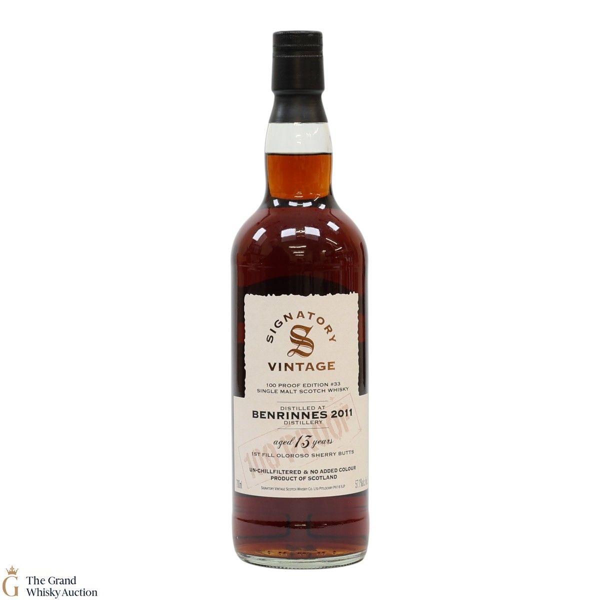 Benrinnes - 13 Year Old 2011 - 1st Fill Oloroso Sherry Butt - Signatory Vintage 100 Proof Edition #33