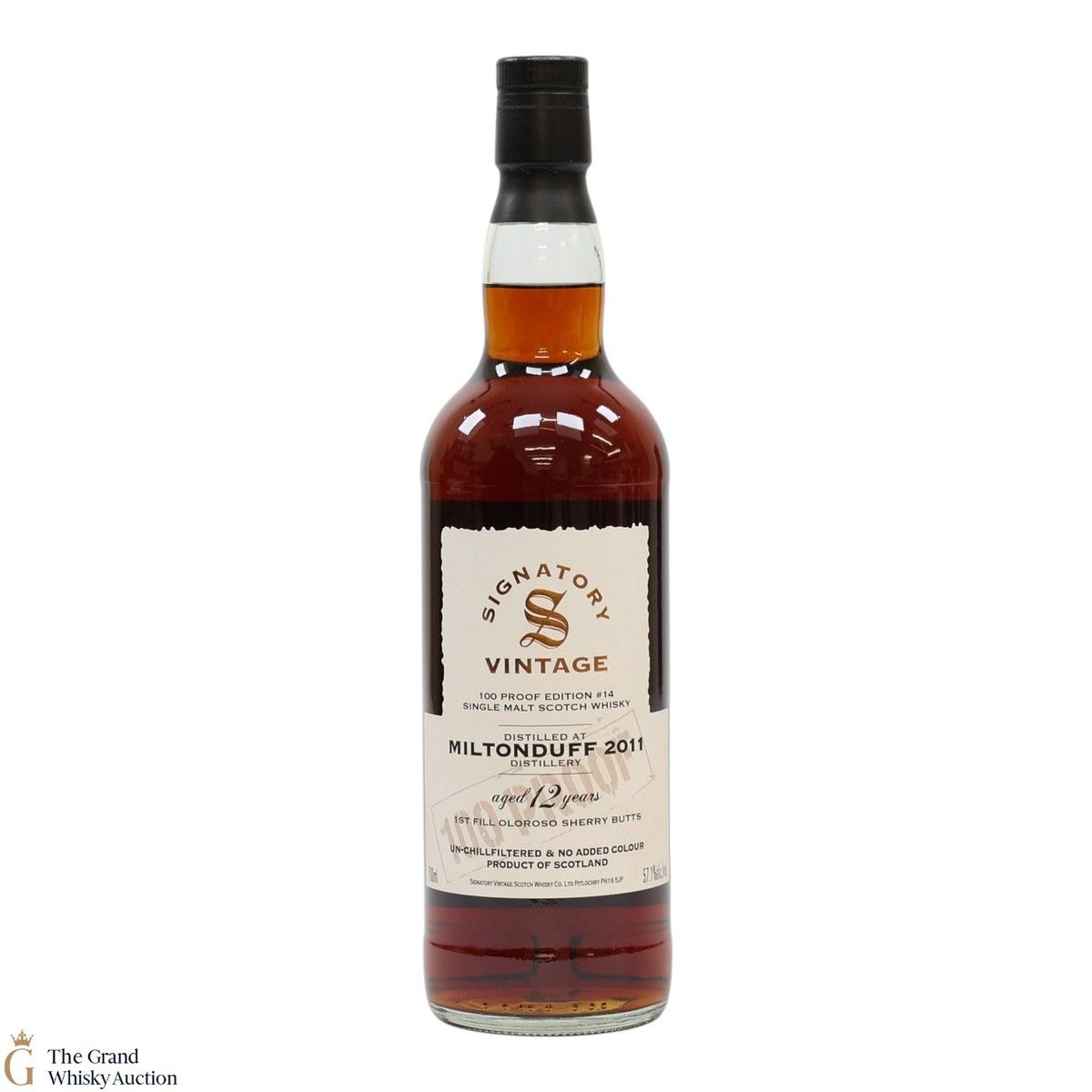 Miltonduff - 12 Year Old 2011 - 1st Fill Oloroso Sherry Butt - Signatory Vintage 100 Proof Edition #14