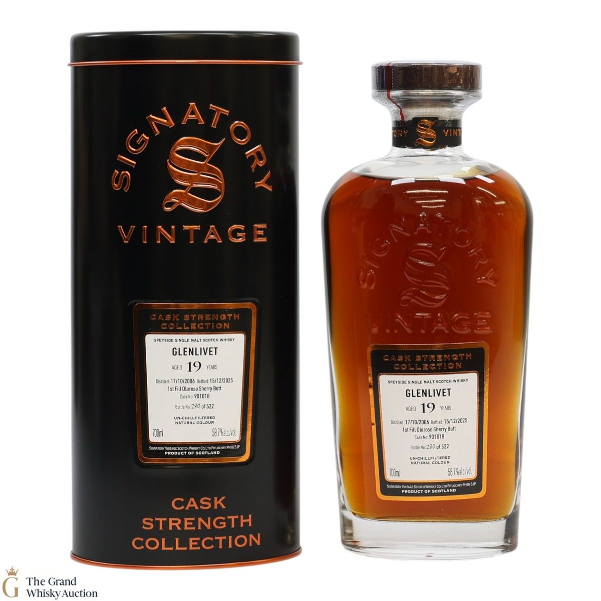 Glenlivet - 19 Year Old 2006 - #901018 Cask Strength - Signatory Vintage 