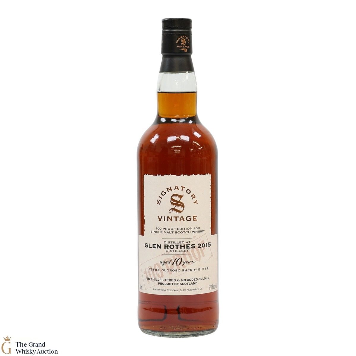 Glenrothes - 10 Year Old 2015 - 1st Fill Oloroso Sherry Butt - Signatory Vintage 100 Proof Edition #50