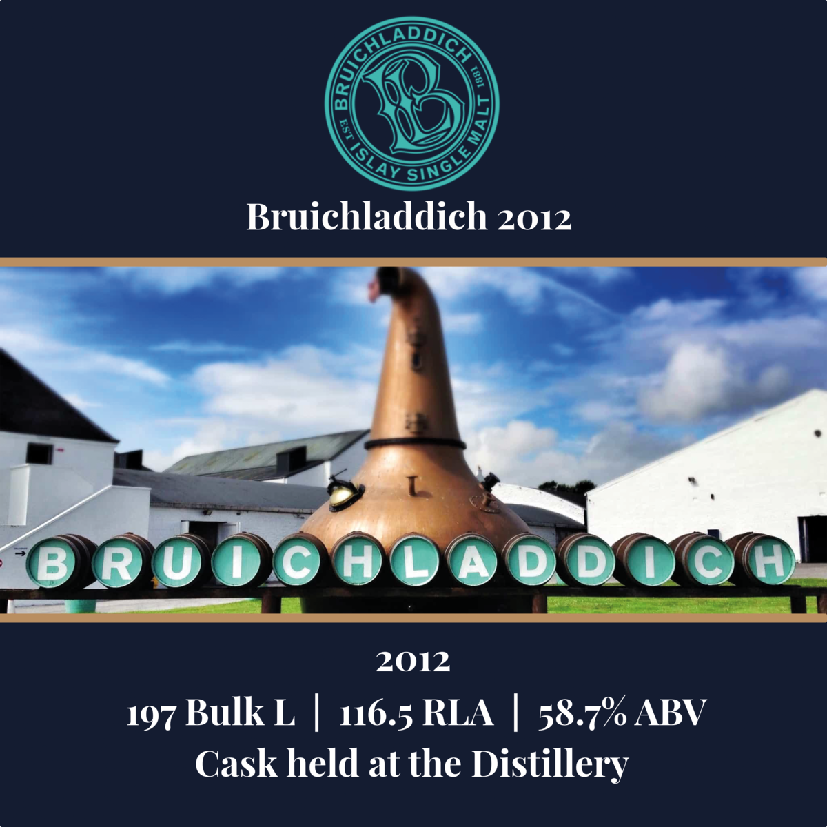 Bruichladdich - 2012 Mouton Rothschild - 197 Bulk L 58.7% ABV| Held In Bond