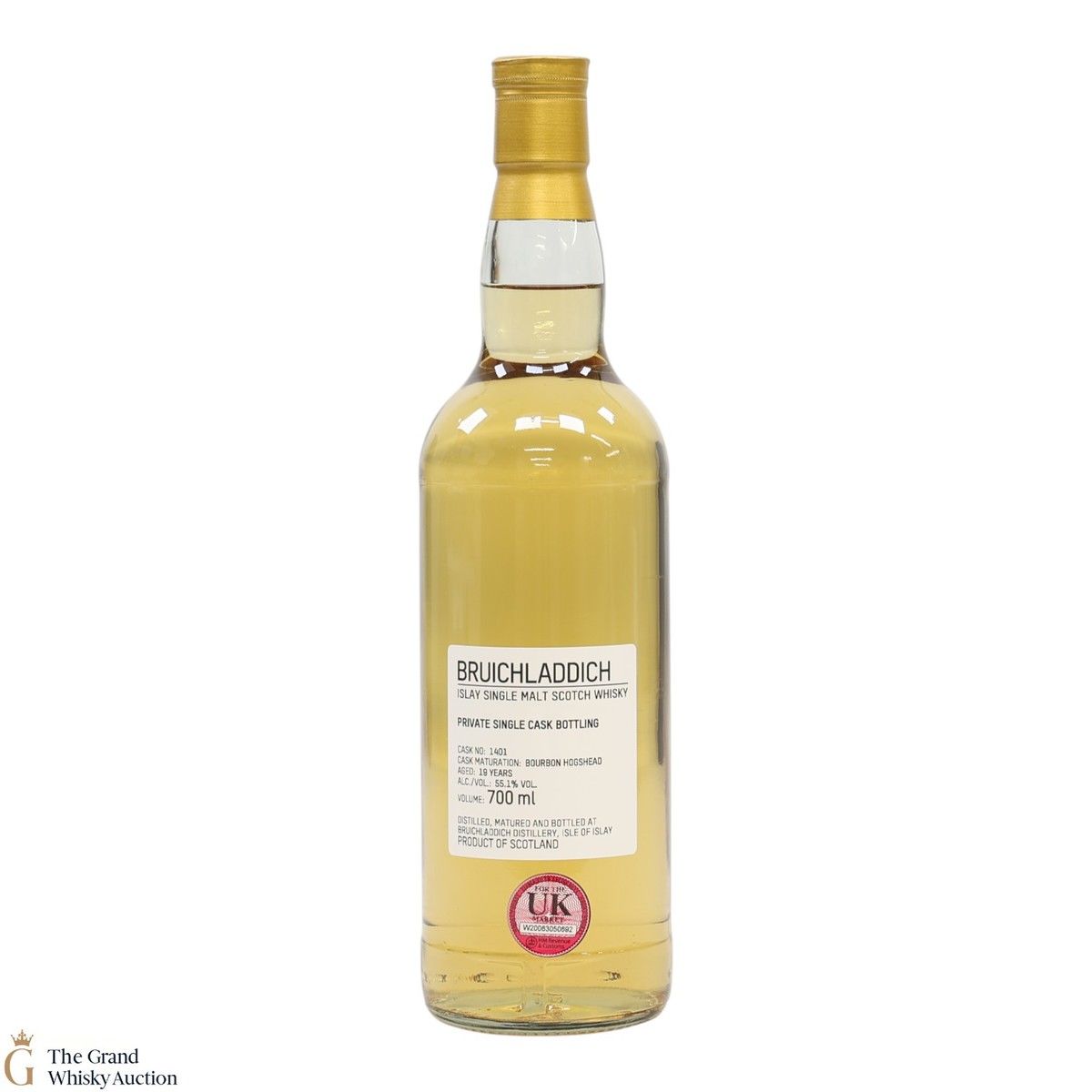 Bruichladdich - 19 Year Old - 1st Fill Bourbon Hogshead #1401 - Private Cask