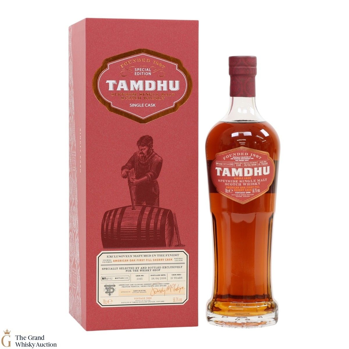Tamdhu - 15 Year Old 2006 - American Oak First Fill Sherry Cask #2165 - The Whisky Shop