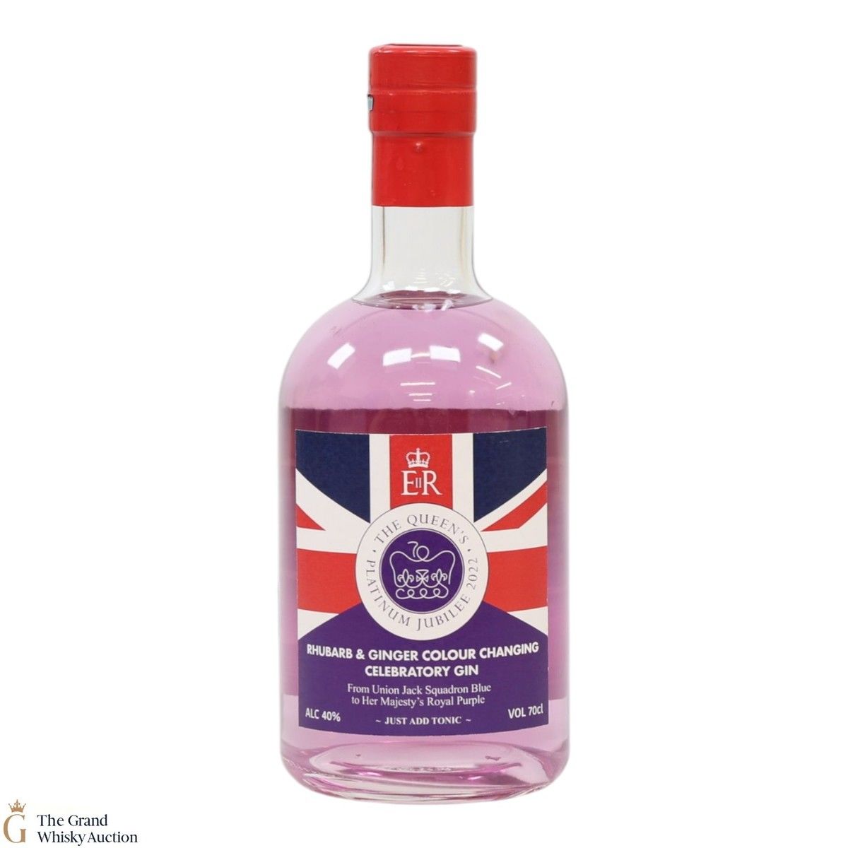 The Queen's Platinum Jubilee - Rhubarb and Ginger Colour Changing Celebratory Gin