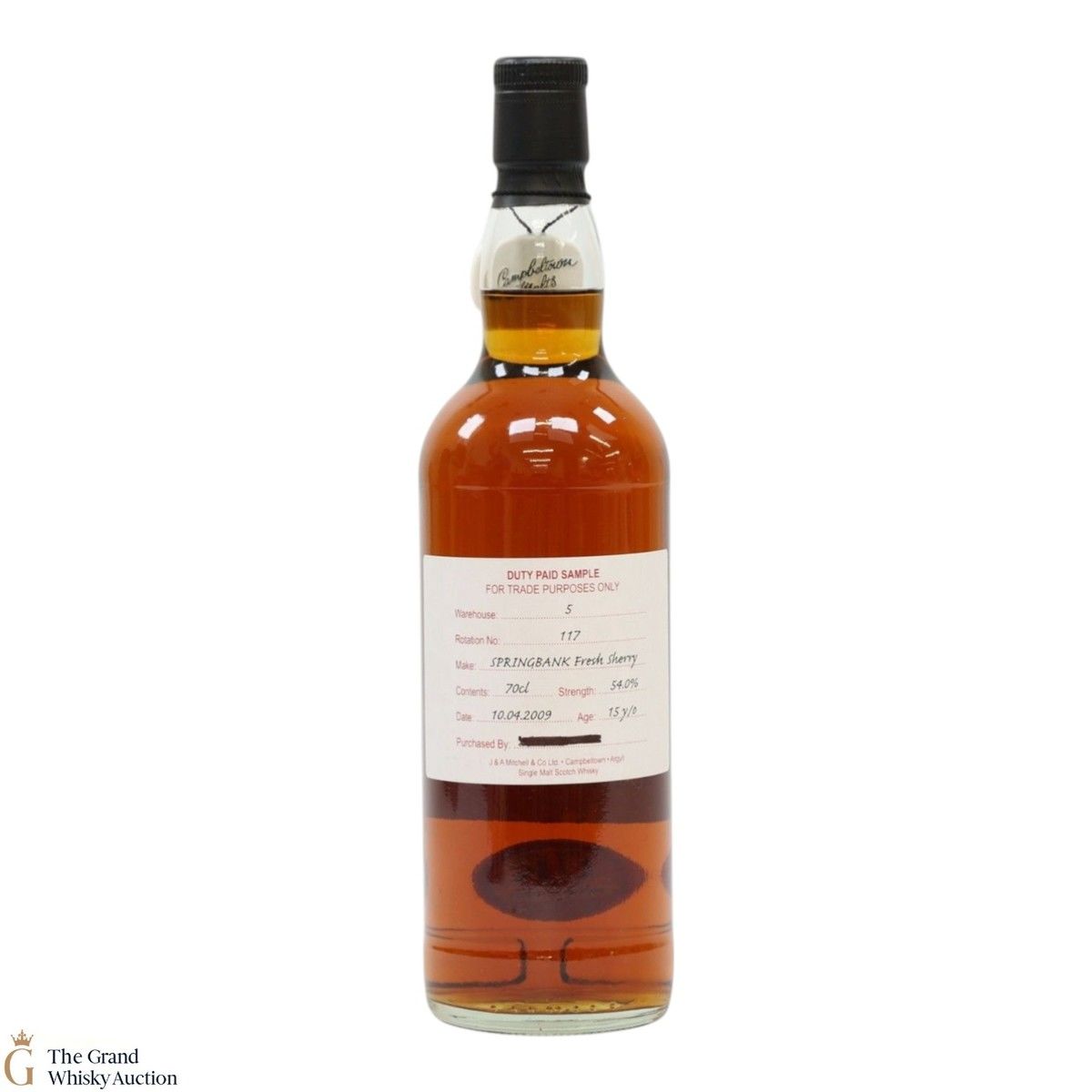 Springbank - 10 Year Old 2009 - Fresh Sherry - Duty Paid Sample 54%