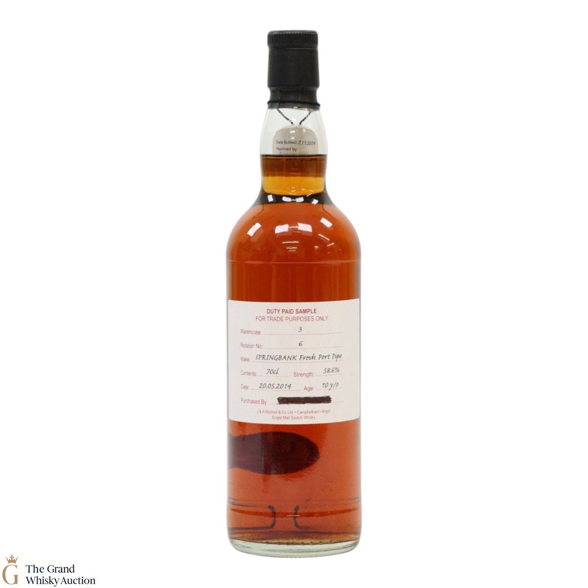 Springbank - 10 Year Old 2014 - Fresh Port Pipe - Duty Paid Sample 58.6%