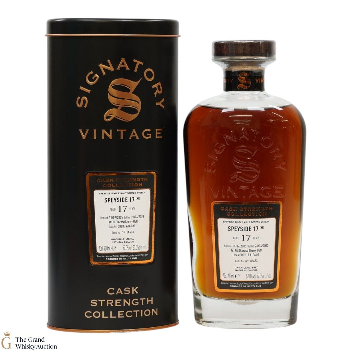 Speyside - 17 Year Old 2005 - 1st Fill & Refill Oloroso Sherry Butt - Signatory Vintage #1