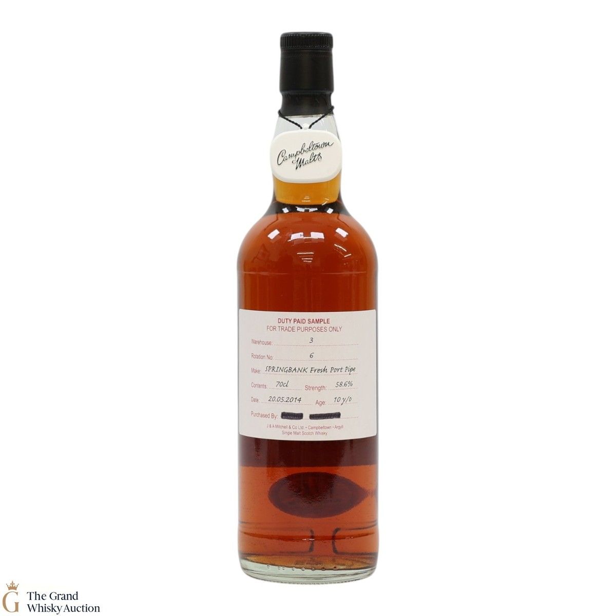 Springbank - 10 Year Old 2014 - Fresh Port Pipe - Duty Paid Sample 58.6%