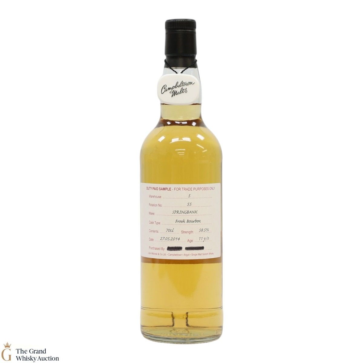 Springbank - 11 Year Old 2014 Fresh Bourbon - Duty Paid Sample 58.5%