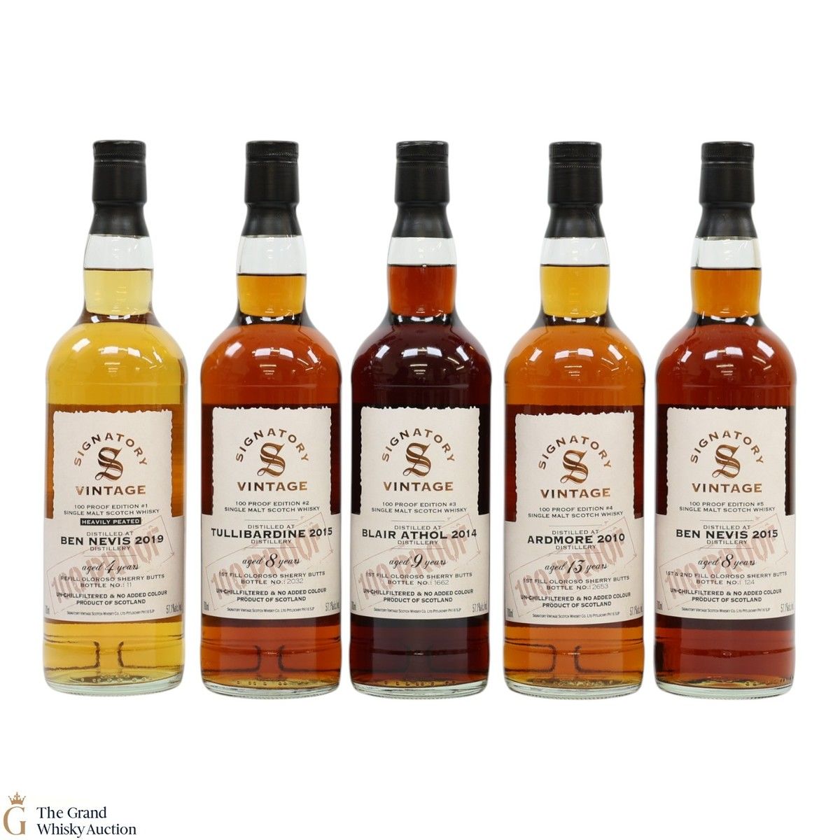 Signatory Vintage 100 Proof Edition #1-5 (5x70cl)