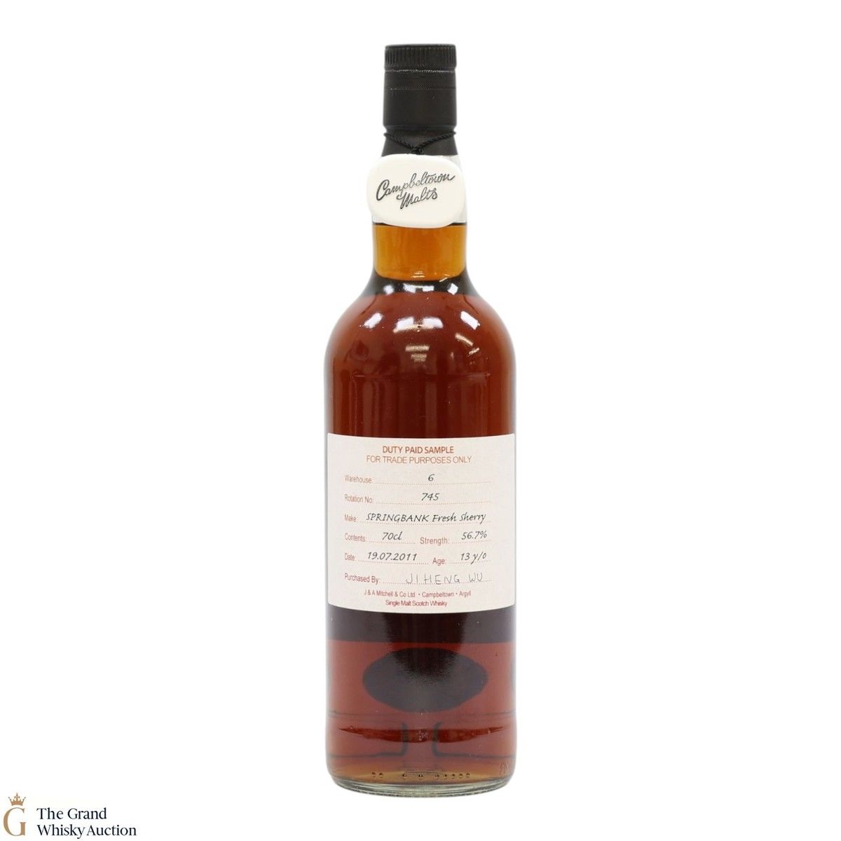 Springbank - 13 Year Old 2011 - Fresh Sherry - Duty Paid Sample 56.7%