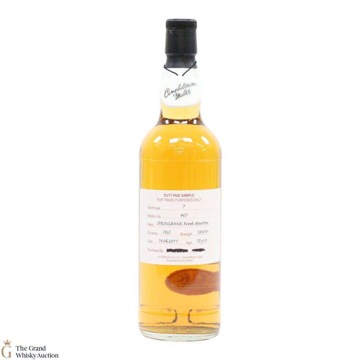Springbank - 13 Year Old 2011 Fresh Bourbon - Duty Paid Sample 58.6%