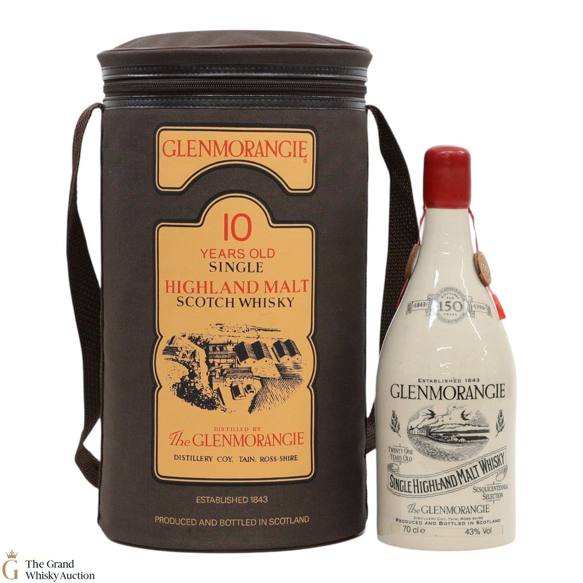 Glenmorangie - 21 Year Old (150th Anniversary) Ceramic Decanter & Whisky Cooler Bag (CRACKED SEAL)