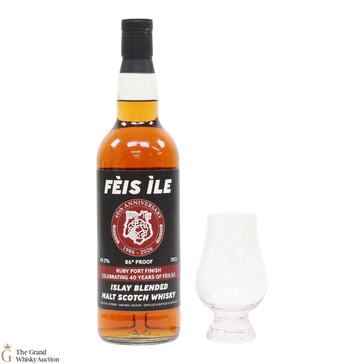 Feis Ile 2026 - 40th Anniversary Release - Ruby Port Finish - Elixir Distillers Ltd & Glass