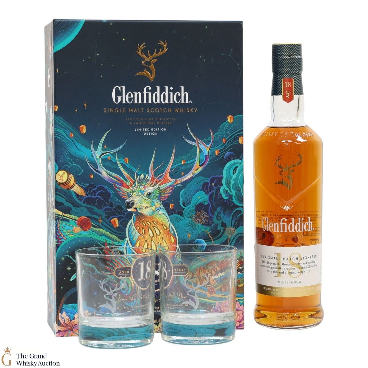 Glenfiddich - 18 Year Old - Limited Edition Design & Glasses