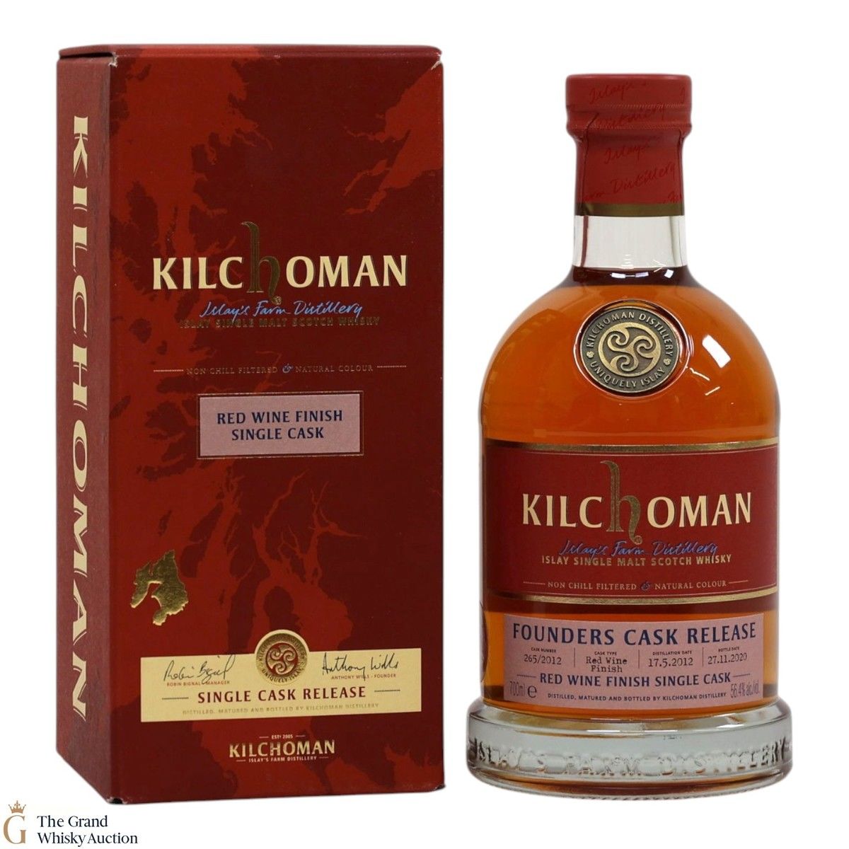 Kilchoman - Single Red Wine Cask Finish #265/2012 - Founders Cask Release