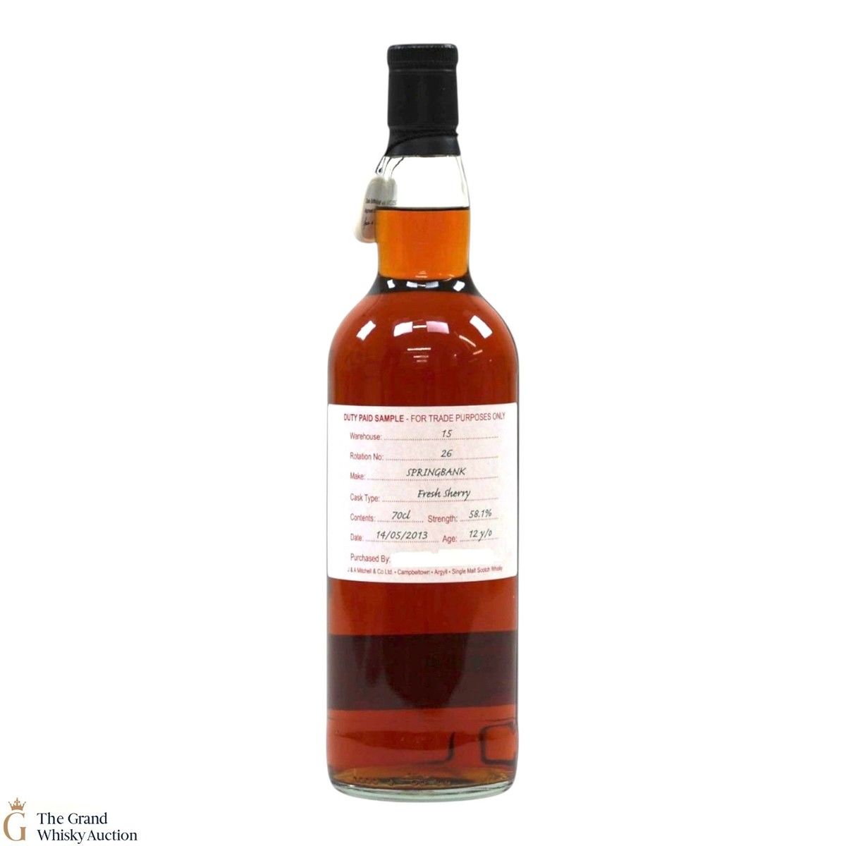 Springbank - 12 Year Old 2013 Fresh Sherry - Duty Paid Sample 58.1%
