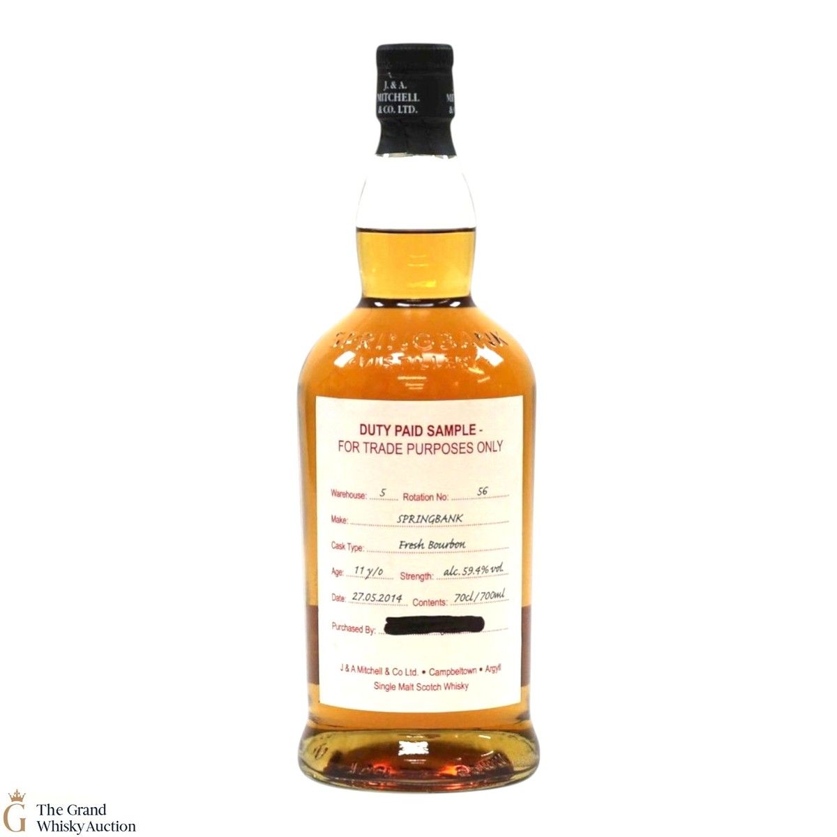 Springbank - 11 Year Old 2014 Fresh Bourbon - Duty Paid Sample 59.4%