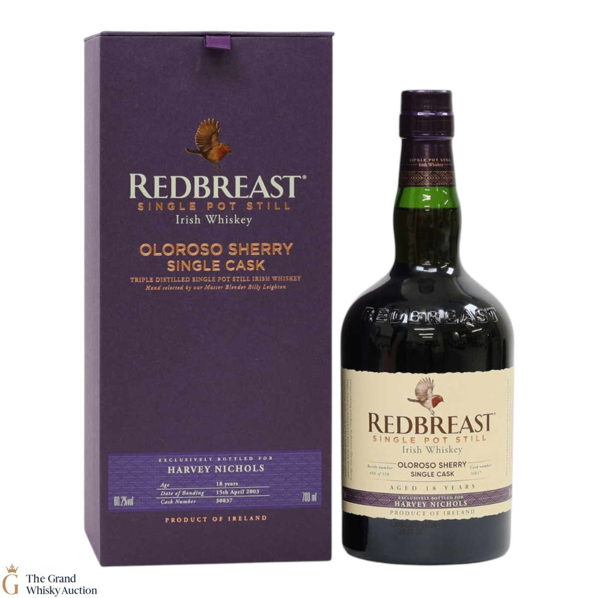 Redbreast - 18 Year Old - Oloroso Sherry Single Cask #30837 - Harvey Nichols Exclusive