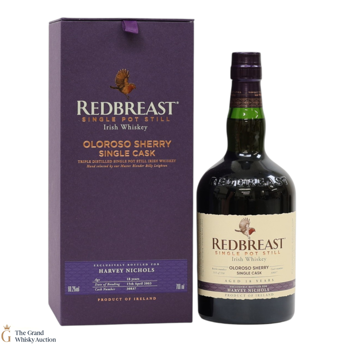 Redbreast - 18 Year Old - Oloroso Sherry Single Cask #30837 - Harvey Nichols Exclusive