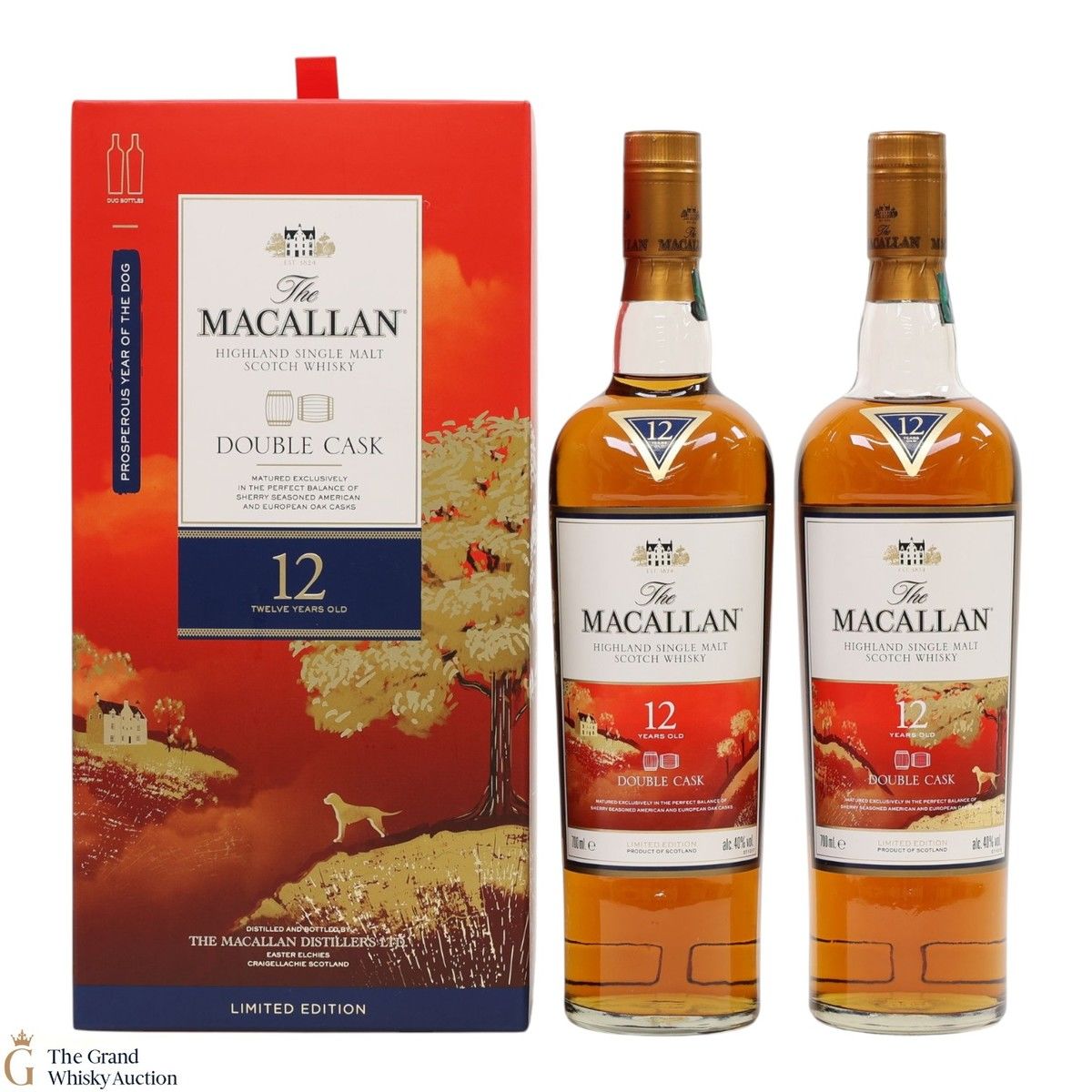 Macallan - 12 Year Old - Double Cask - Prosperous Year of the Dog - Limited Edition (2 x 70cl)