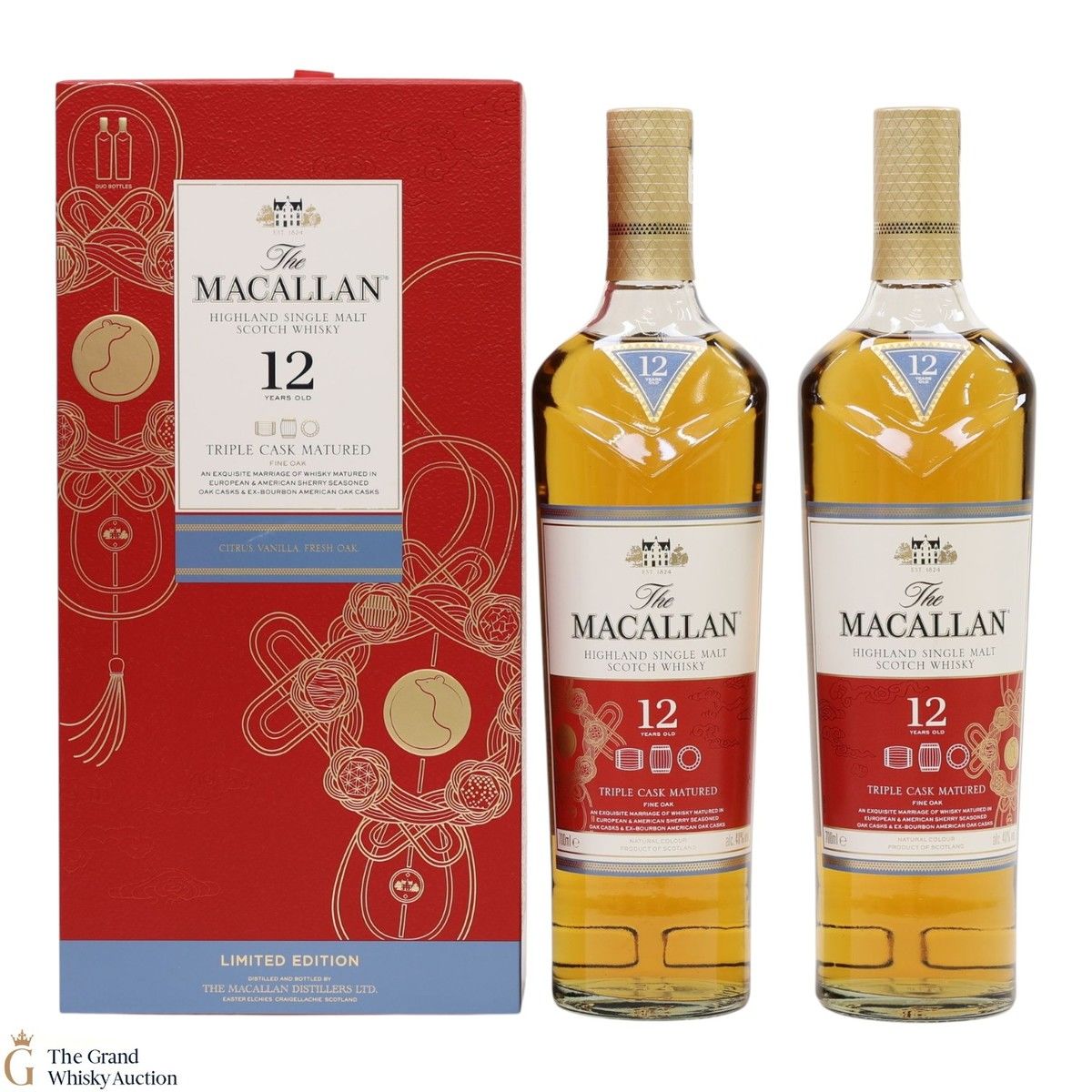 Macallan - 12 Year Old - Triple Cask Matured - Limited Edition - Year of the Rat Duo (2 x 70cl)