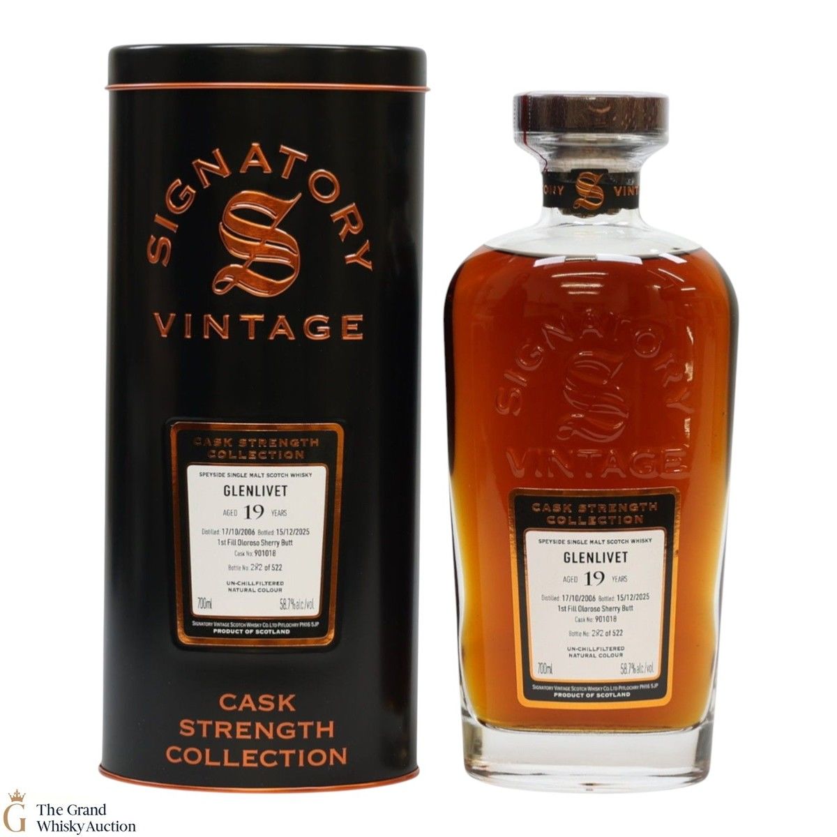 Glenlivet - 19 Year Old 2006 - #901018 Cask Strength - Signatory Vintage 