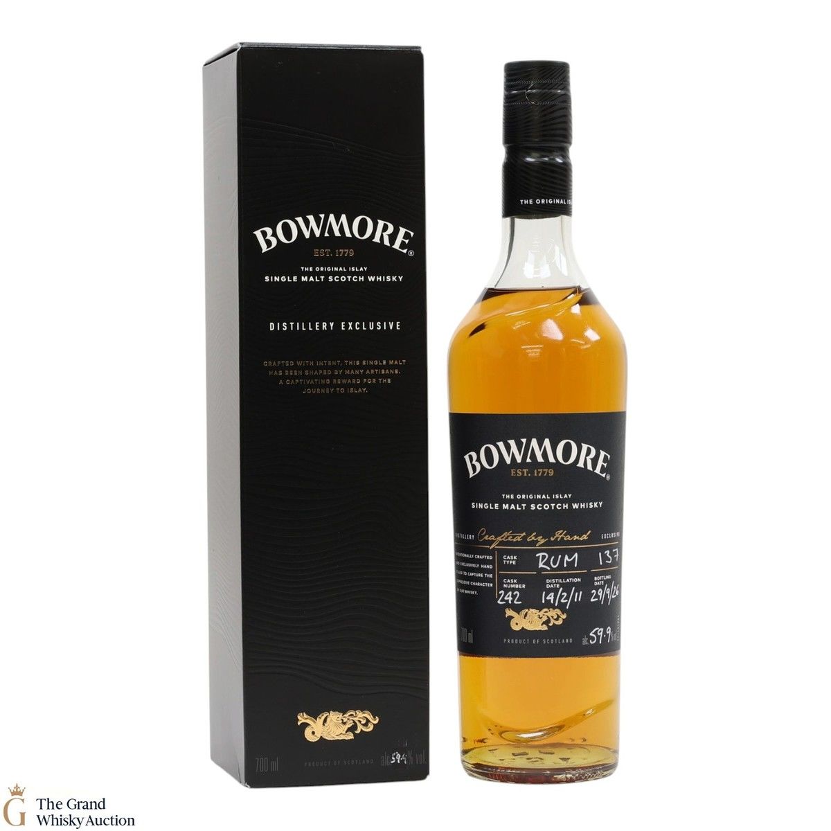 Bowmore - 2011 Distillery Exclusive Crafted by Hand Rum Cask #242 59.9%