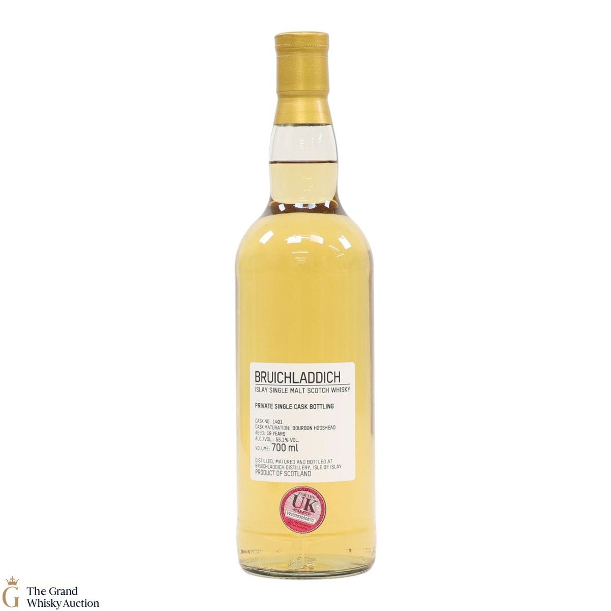 Bruichladdich - 19 Year Old - 1st Fill Bourbon Hogshead #1401 - Private Cask